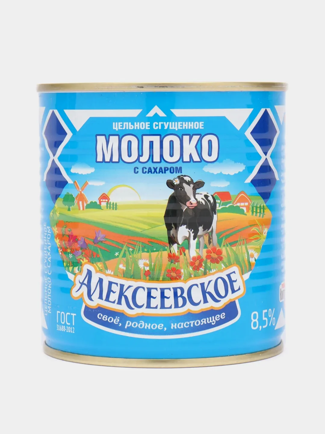 Молоко цельное сгущенное АЛЕКСЕЕВСКОЕ, с сахаром, 8,5%, 380 г