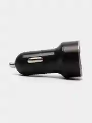 Черный автомобильное зарядное устройство 2USB с дисплеем