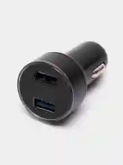 Черный автомобильное зарядное устройство 2USB с дисплеем