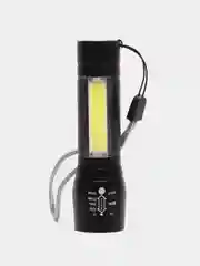 Черный светодиодный ручной USB фонарик, аккумуляторный, с прищепкой и линзой