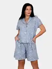 Серый меланж пижама женская
