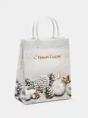 Серебряный пакет подарочный/Мягкий пластик/Оригинальный,прочный пакет на каждый день