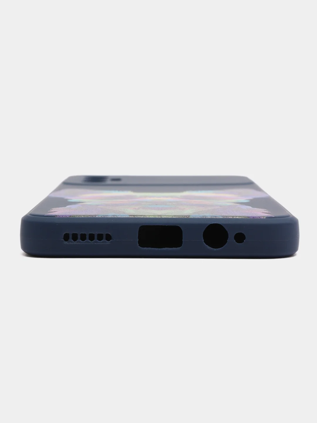 Бирюзовый чехол силиконовый с принтом и защитой камеры для Tecno Spark 8P