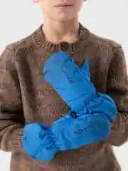 Синий краги варежки детские, теплые, непромокаемые, 6-8 лет