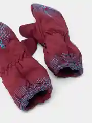 Вишнёвый краги варежки детские, теплые, непромокаемые, 6-8 лет