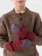 Вишнёвый краги варежки детские, теплые, непромокаемые, 6-8 лет