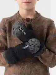 Угольный краги варежки детские, теплые, непромокаемые, 6-8 лет