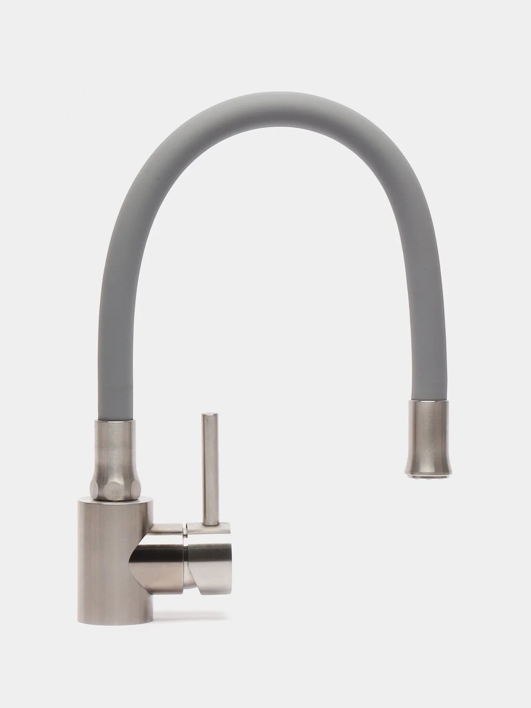 Серый смеситель для кухни Frap F40990, нержавеющая сталь, гибкий излив