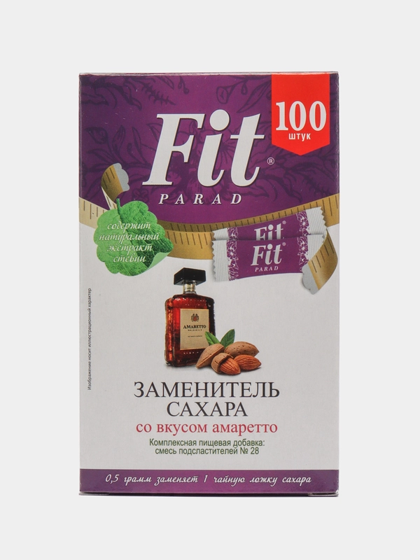Сахарозаменитель FitPARAD, смесь №28, со вкусом амаретто, саше, 100 штук, 50 г