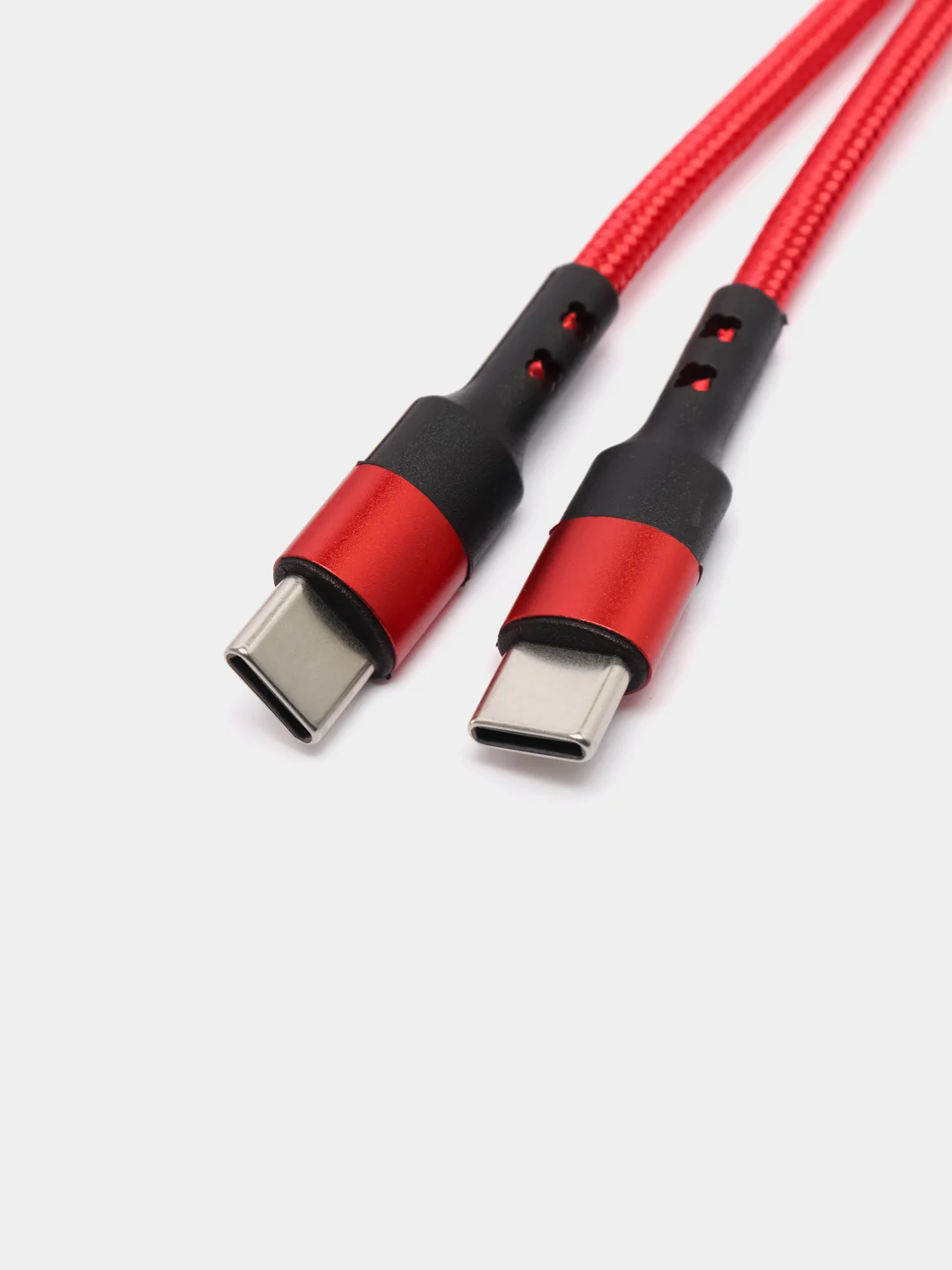 Красный кабель type С ROSCO для быстрой зарядки телефона 3.0 USB-C 1 м-2 м на iPhone / Android