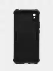 Угольный чехол Xiaomi Redmi 9A, Сяоми Редми 9А противоударный с металлической подставкой кольцом