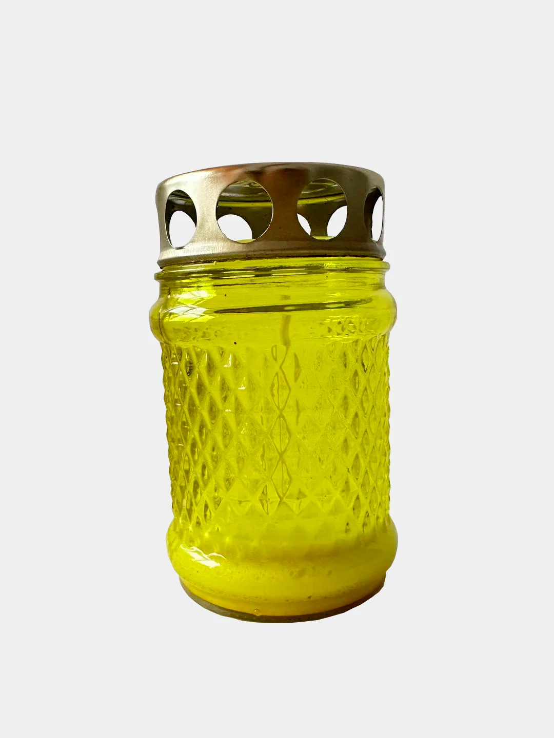Лампадка неугасимая со свечой,10 *6 см/Церковная лампада/Стекляная,разноцв./Горит 8 часов