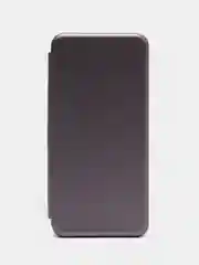 Серебряный чехол-книжка Samsung Galaxy A12, Самсунг Галакси А12