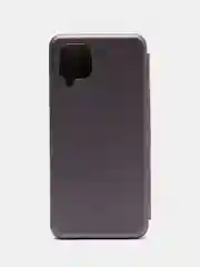 Серебряный чехол-книжка Samsung Galaxy A12, Самсунг Галакси А12