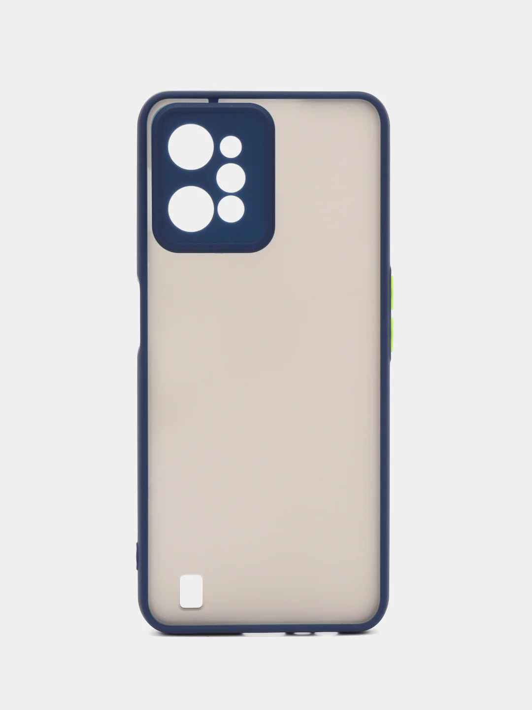 Синий чехол пластиковый для Realme C31 / Реалми С31 матовый, с цветными кнопками