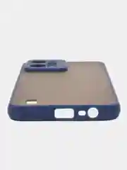 Синий чехол пластиковый для Realme C31 / Реалми С31 матовый, с цветными кнопками
