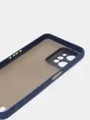 Синий чехол пластиковый для Realme C31 / Реалми С31 матовый, с цветными кнопками