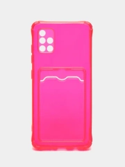 Чехол с карманом для iPhone 11, Samsung A12, A51, A52, iPhone, цветной, с защитой камеры