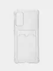 Прозрачный чехол противоударный ROSCO для Samsung Galaxy S20 FE, силиконовый, с карманом для карт
