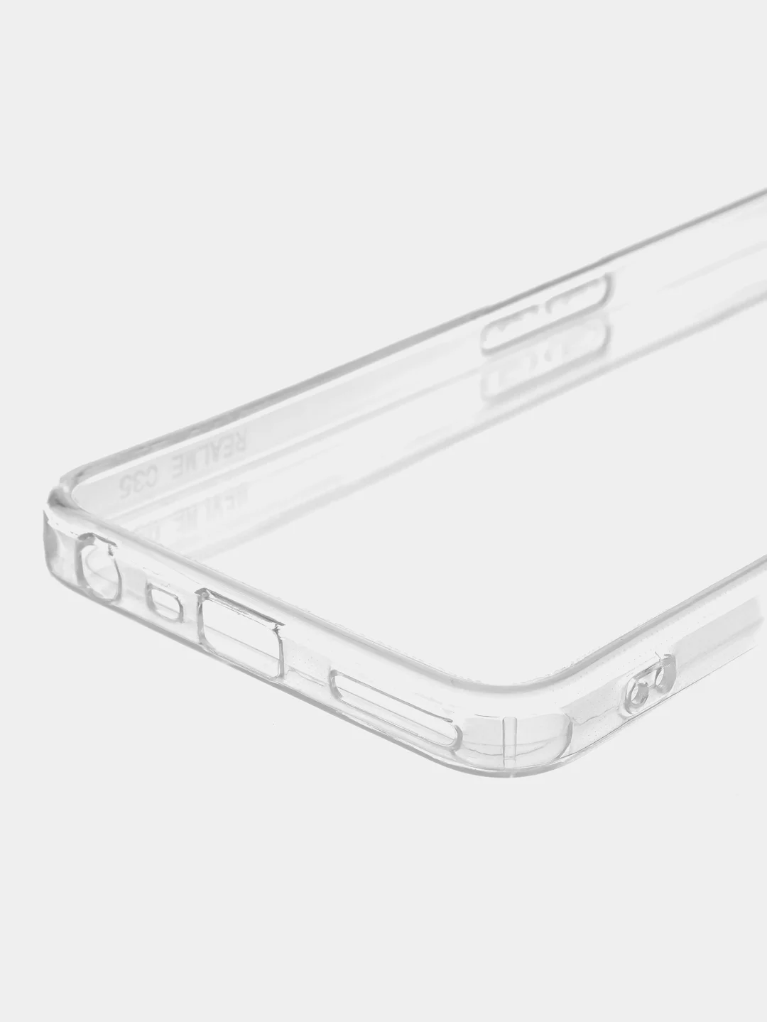 Прозрачный силиконовый чехол BROSCORP для Realme C35 с бортиком вокруг камер и защитой от прилипания