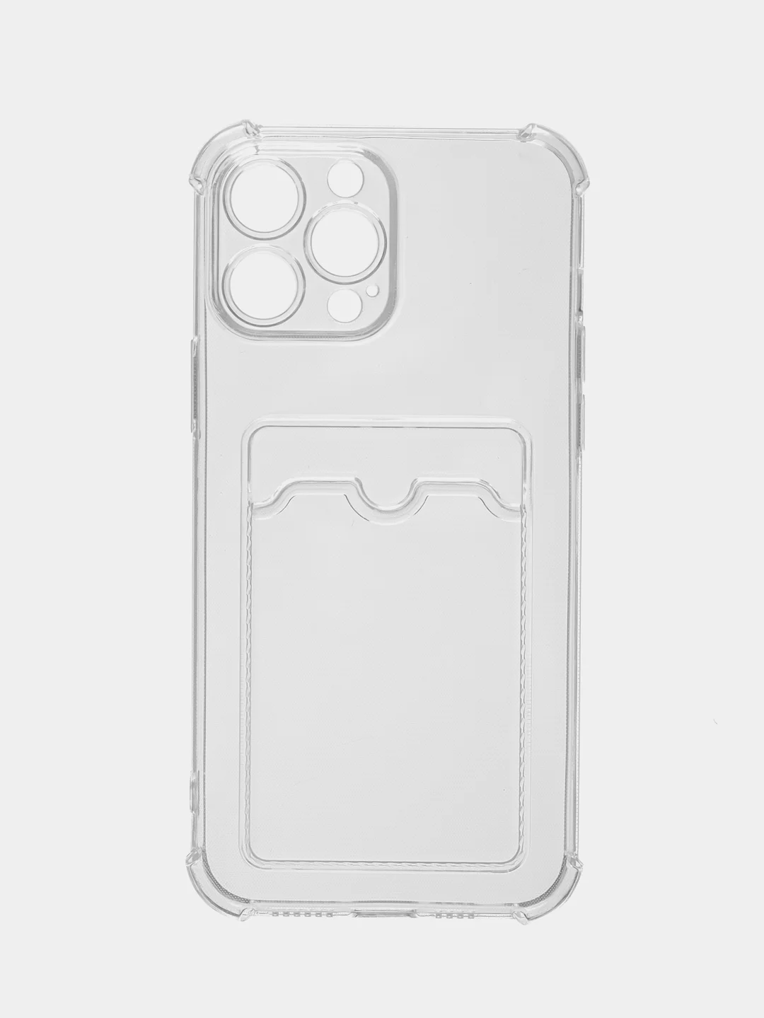 Белый противоударный чехол BROSCORP для Apple iPhone 13 Pro Max силиконовый с кармашком