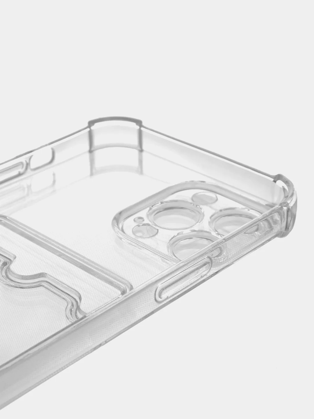 Белый противоударный чехол BROSCORP для Apple iPhone 13 Pro Max силиконовый с кармашком
