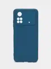Синий чехол BROSCORP для Xiaomi Poco M4 Pro 4G, матовый, силиконовый, тонкий