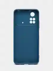 Синий чехол BROSCORP для Xiaomi Poco M4 Pro 4G, матовый, силиконовый, тонкий