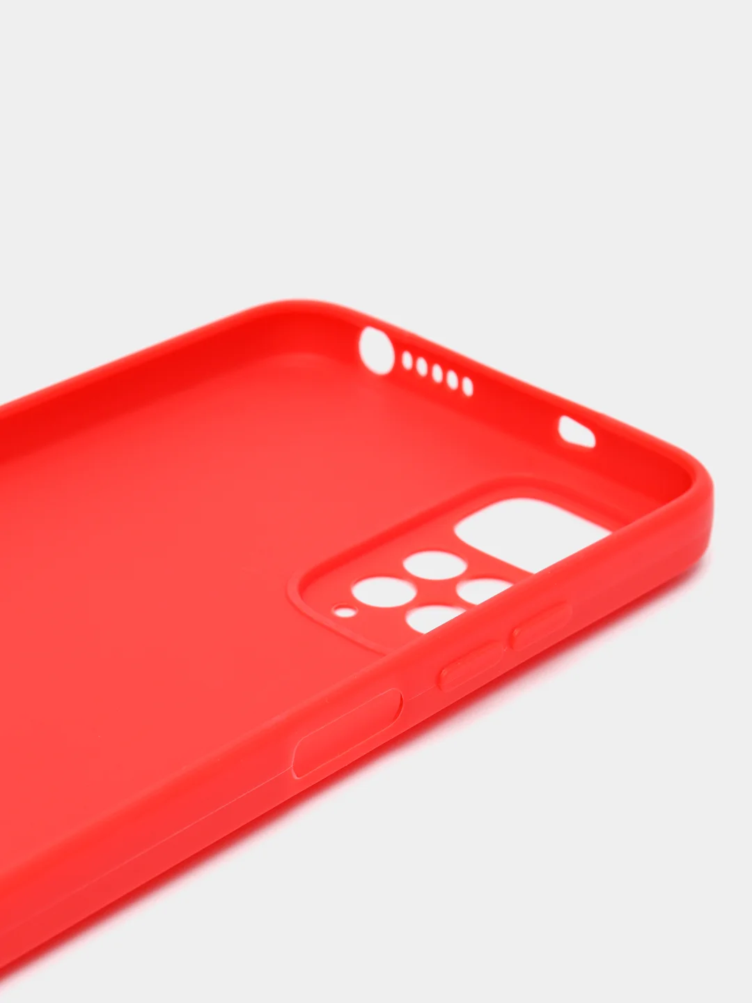 Красный чехол для Xiaomi Redmi Note 11, 11S силиконовый  BROSCORP матовый тонкий с защитой камер
