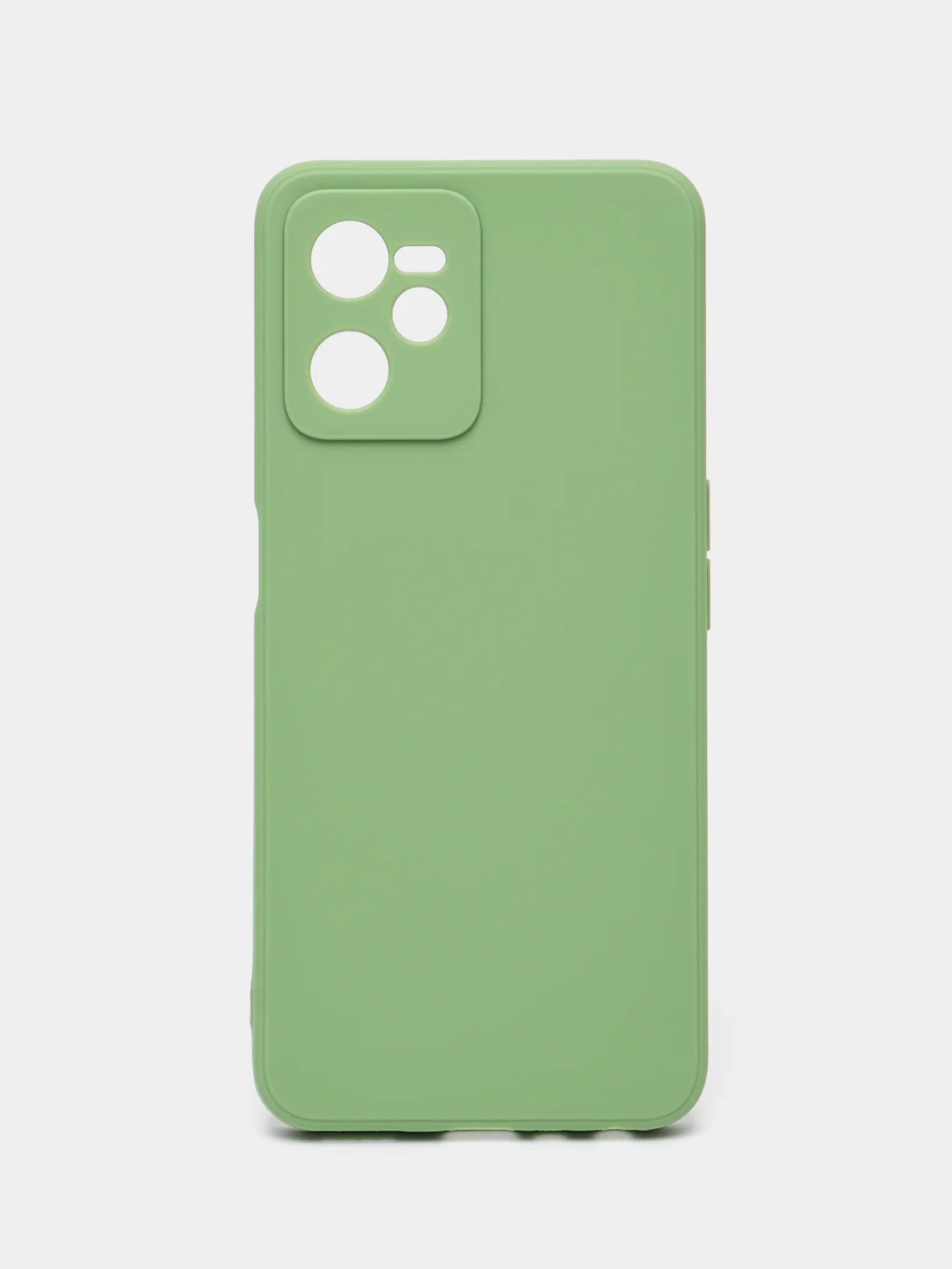 Зеленый чехол BROSCORP для Realme C35 матовый силиконовый тонкий, бортик вокруг камер