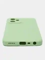 Зеленый чехол BROSCORP для Realme C35 матовый силиконовый тонкий, бортик вокруг камер