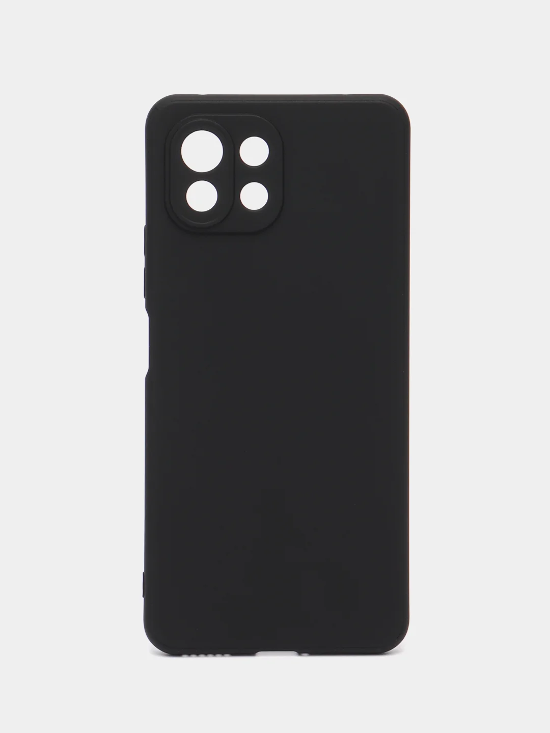 Черный чехол для Xiaomi Mi 11 Lite/ 5G/ 5G NE силиконовый ROSCO матовый с бортиком- защитой камер