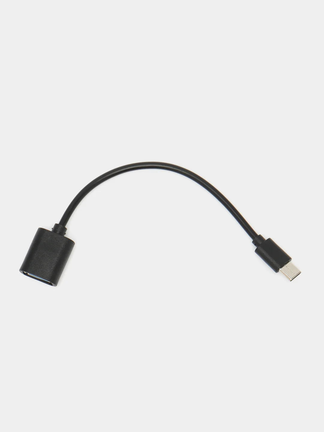 Черный кабель-переходник OTG USB 2.0 Type-A to USB Type-C для смартфонов/планшетов ROSCO 11,5 см