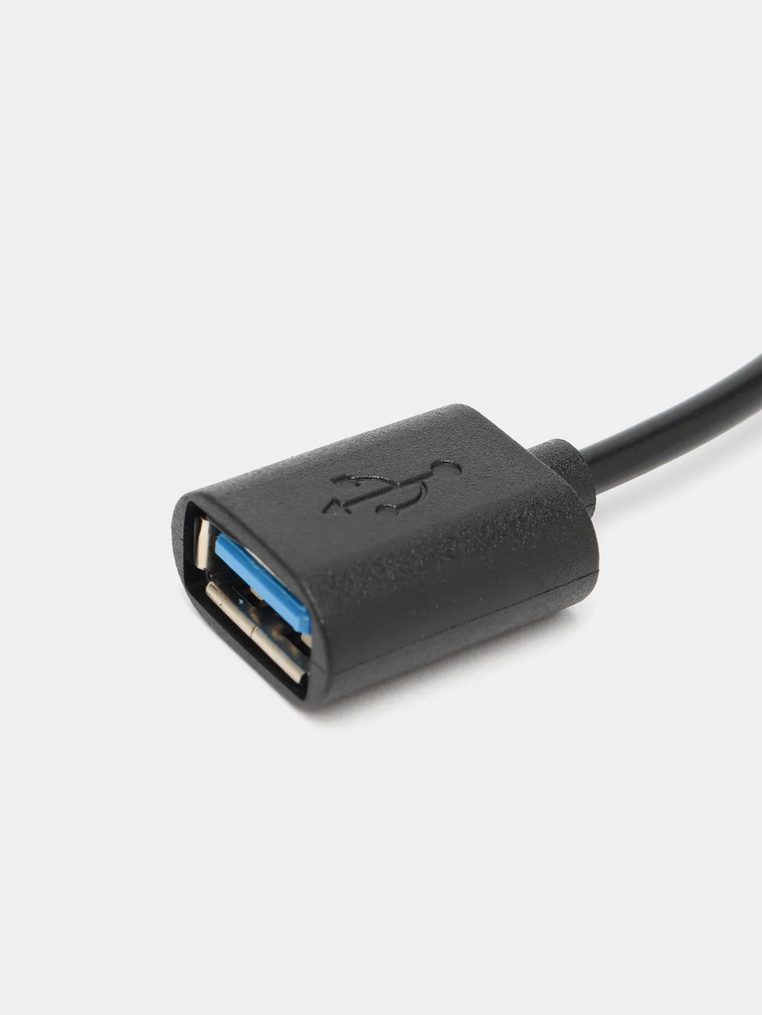Черный кабель-переходник OTG USB 2.0 Type-A to USB Type-C для смартфонов/планшетов ROSCO 11,5 см