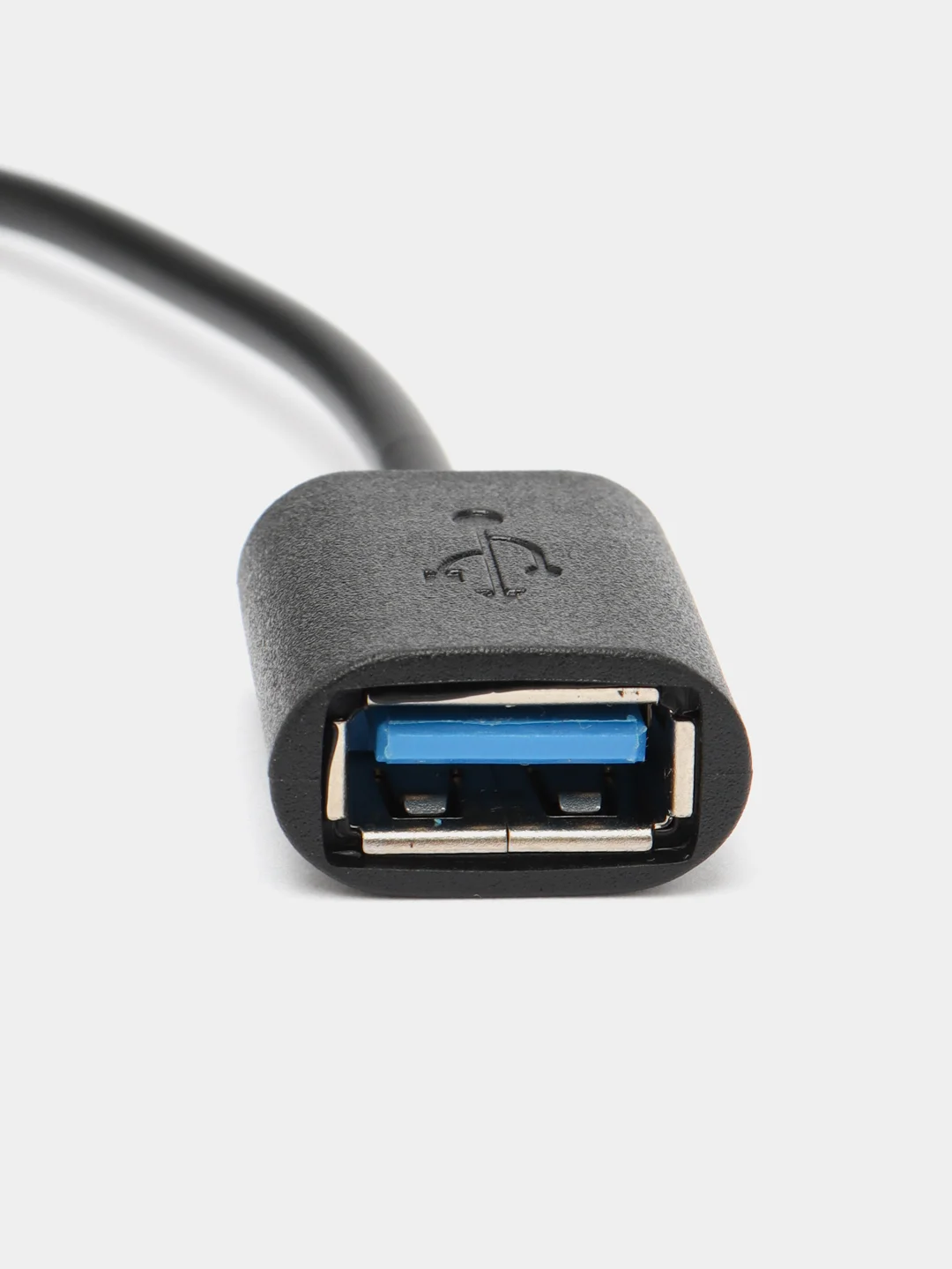 Черный кабель-переходник OTG USB 2.0 Type-A to USB Type-C для смартфонов/планшетов ROSCO 11,5 см