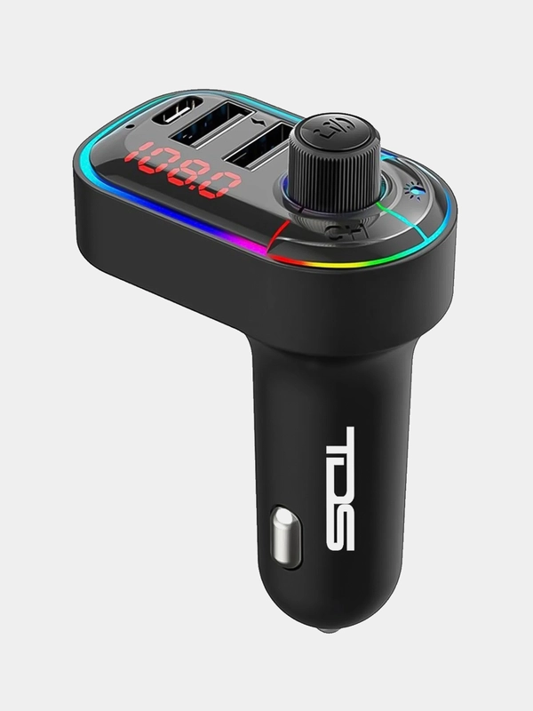 FM (ФМ) Модулятор с функцией громкой связи bluetooth и зарядкой до 3.1А с RGB подсветкой
