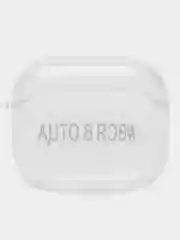 Бирюзовый чехол для наушников Apple AirPods 3 силиконовый прозрачный принт Nike / Найк