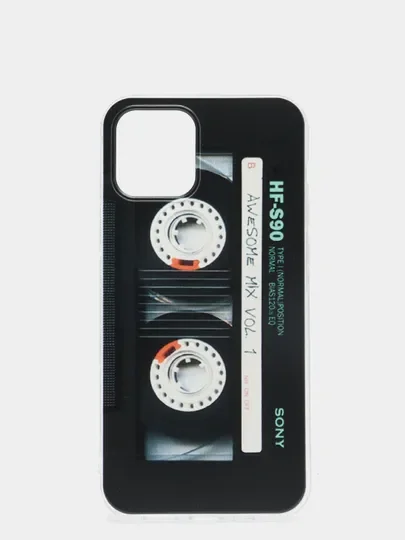 Бирюзовый силиконовый чехол на Apple iPhone 12/12 Pro / Айфон 12/12 Pro прозрачный, с рисунком
