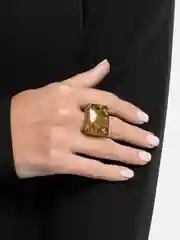 Зеленый акриловое кольцо, перстень с блёстками