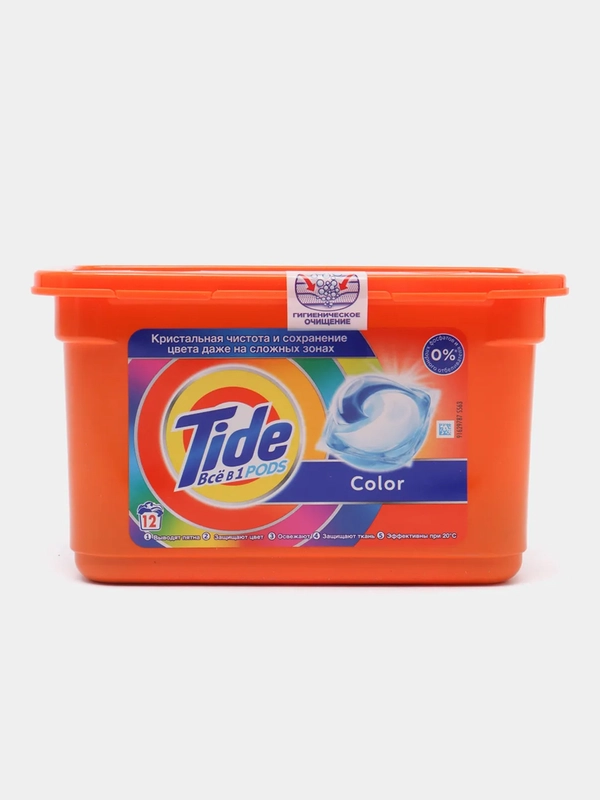 Капсулы для стирки Tide Color, для цветного белья, 12 капсул