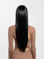 Черный парик длинный прямой без челки