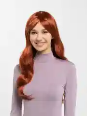 Медный парик волнистый с длинной челкой