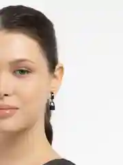 Черный серьги, клипсы "Замок"