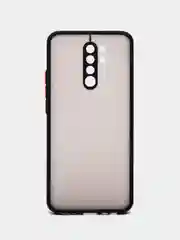 Черный чехол Xiaomi Redmi 9 (Сяоми Редми 9) пластиковый матовый с цветными кнопками