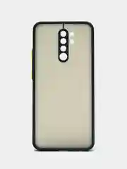 Темно-синий чехол Xiaomi Redmi 9 (Сяоми Редми 9) пластиковый матовый с цветными кнопками