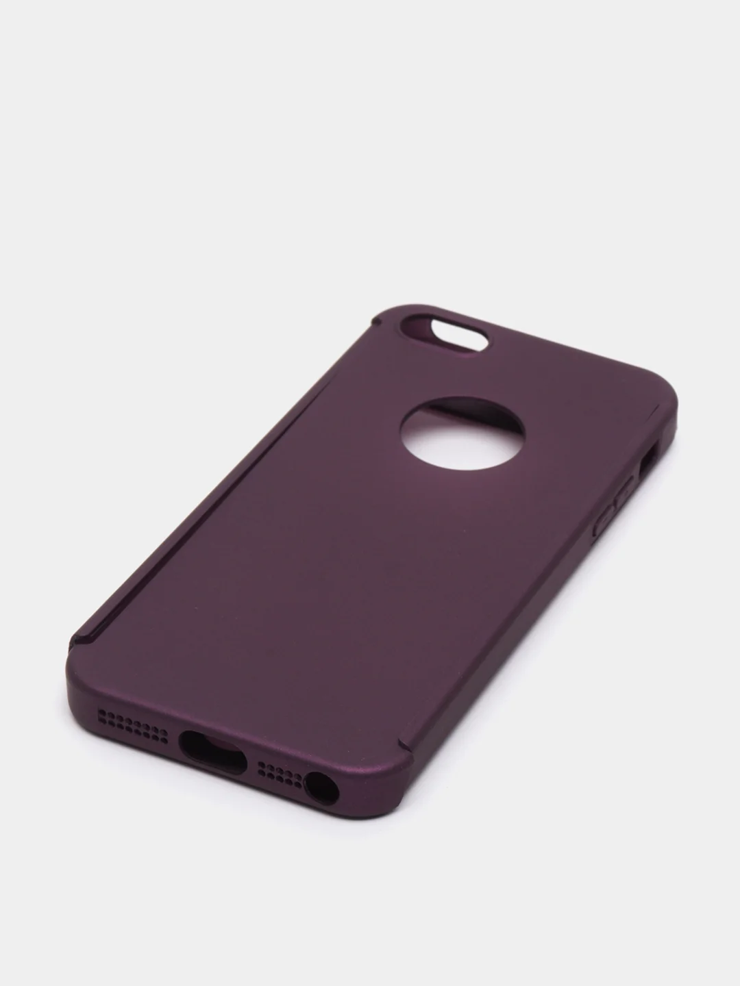 Фиолетовый чехол 360 + защитное стекло на iPhone 5s 6, 7, 8, SE, 20, X, XS, XR, 11, Pro, Max, 12