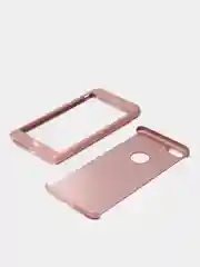 Розовый чехол 360 + защитное стекло на iPhone 5s 6, 7, 8, SE, 20, X, XS, XR, 11, Pro, Max, 12