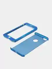 Синий чехол 360 + защитное стекло на iPhone 5s 6, 7, 8, SE, 20, X, XS, XR, 11, Pro, Max, 12