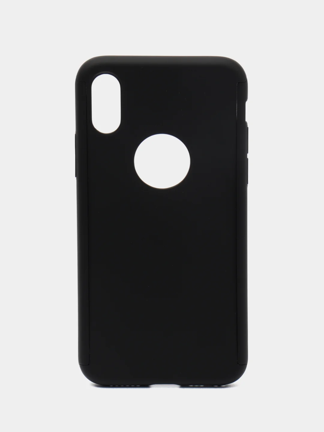 Черный чехол 360 + защитное стекло на iPhone 5s 6, 7, 8, SE, 20, X, XS, XR, 11, Pro, Max, 12