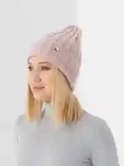 Коралловый меланж шапка для девочек  МУЗА на флисовом подкладе